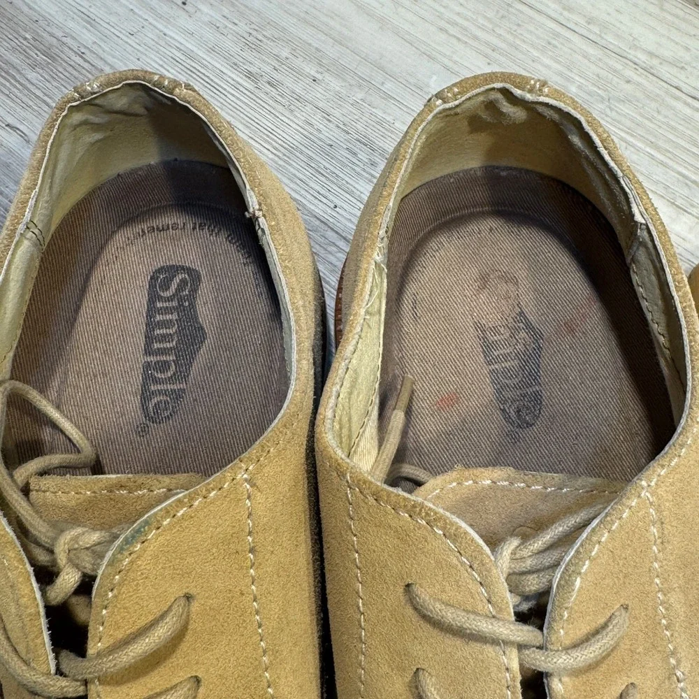 Simple Brand Men's Suede Oxford Shoes Latte Size‎ 9.5 M